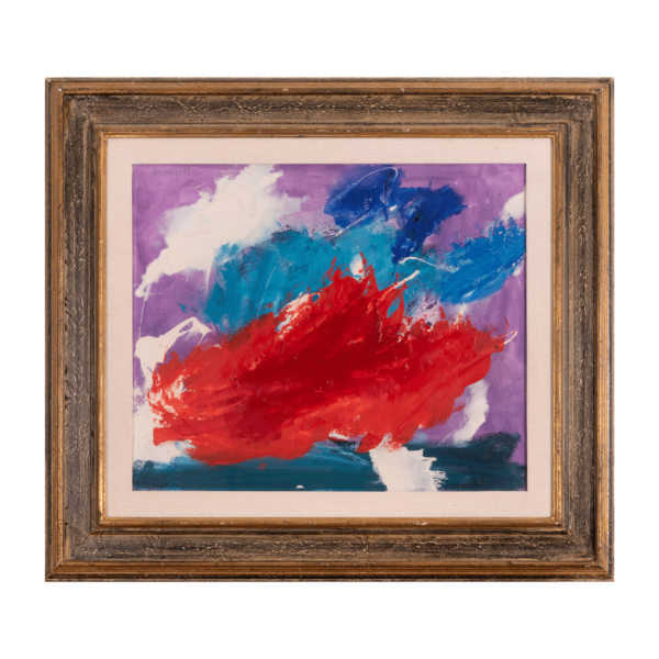 ACRILICO SU TELA INTITOLATO "CIELO DELLA MAIELLA" DI ANTONIO SPINOGATTI - GUARDIAGRELE 1949