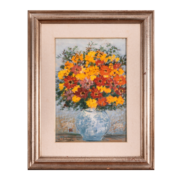 MICHELE CASCELLA - OLIO SU TELA -"VASO CON FIORI"